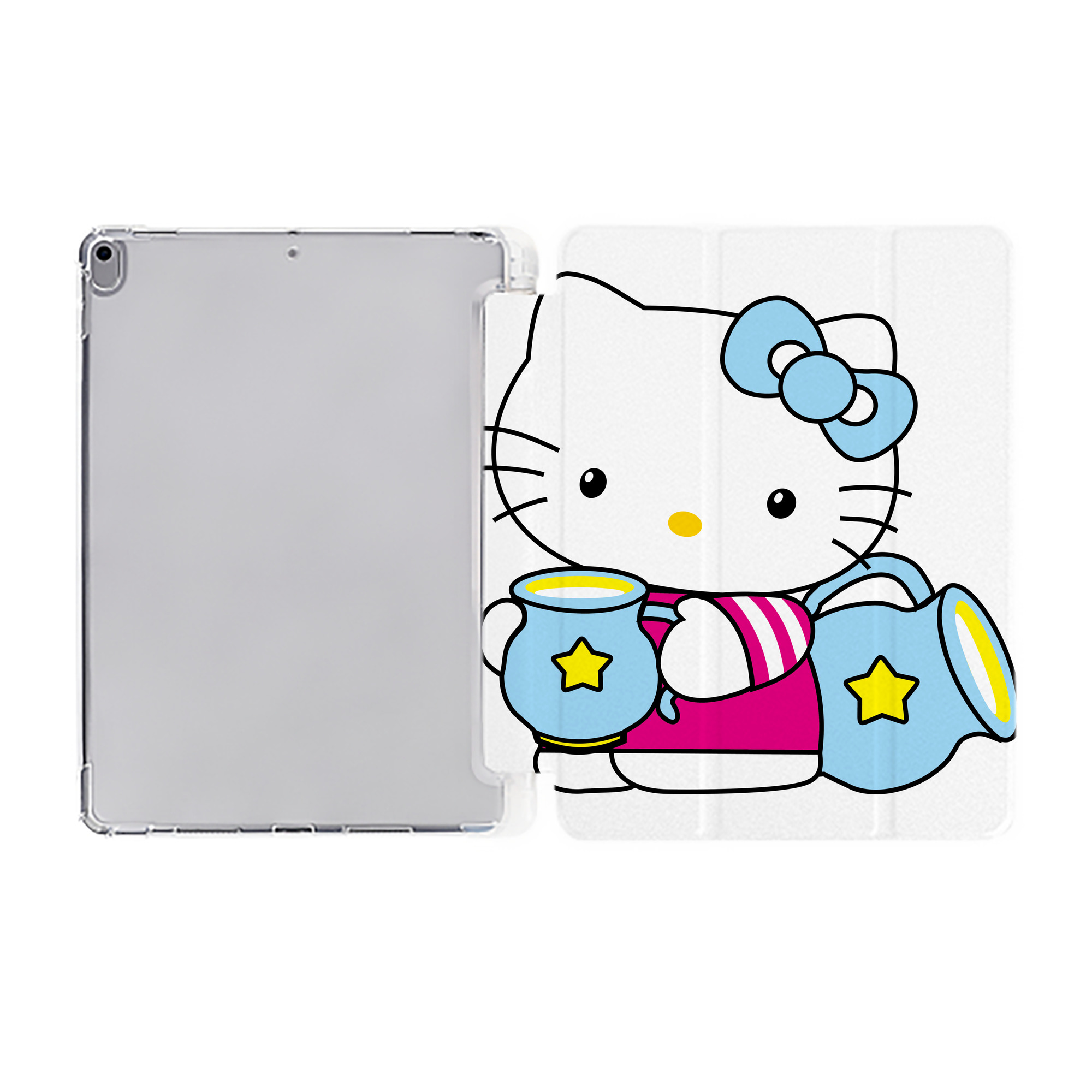 （画像用） Hello Kitty ハローキティ IPad ケース ペン収納付き 三つ折りスタンド PUレザー×シリコン 対応機種9.5/10.5/10.9インチ